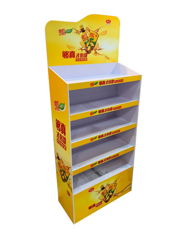 supermarket beverage paper display rack
